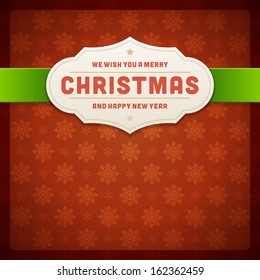 Christmas label or invitation card background. Vector illustration Eps 10. 