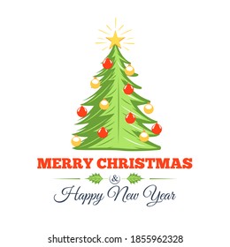 Christmas label isolated on white background. Posters, stamps, banners and design elements. Vector illustration