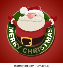 Christmas label with Santa Claus