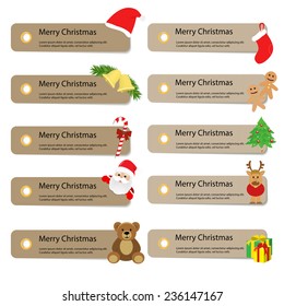 Christmas Label set brown color