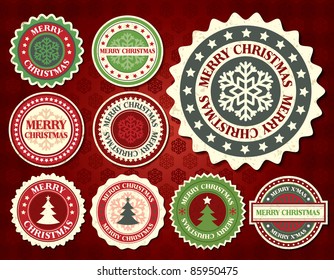 Christmas label with snowflake shape