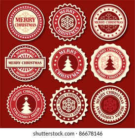 Christmas label with snowflake shape