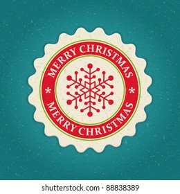 Christmas label with snowflake vector image. Eps 10.
