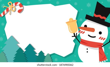 Christmas label vector. free space for text. Snowman cartoon. sale tag.