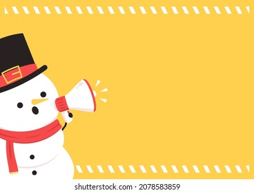 Christmas label vector. free space for text. sale card. Snow man character design.