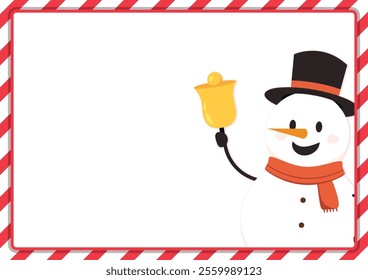 Christmas label vector. free space for text. sale card. Snow man character design.