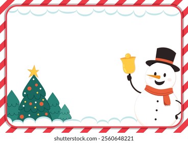 Christmas label vector. free space for text. sale card. Snow man character design.