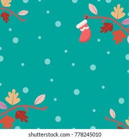 Christmas label vector. free space for text. Christmas sock cartoon vector. sale tag.