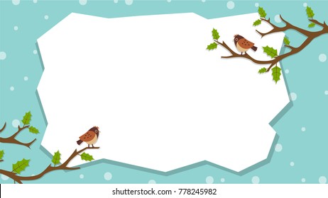 Christmas label vector. free space for text. bird cartoon vector. sale tag.