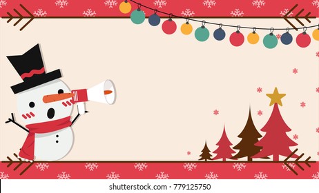 Christmas label vector. free space for  text. Snowman cartoon vector. Christmas card and price tag. sale tag.