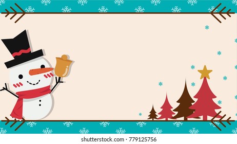 Christmas label vector. free space for  text. Snowman cartoon vector. Christmas card and price tag. sale tag.