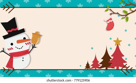 Christmas label vector. free space for  text. Snowman cartoon vector. Christmas card and price tag. sale tag.
