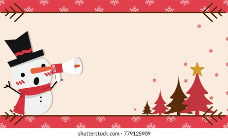 Christmas label vector. free space for  text. Snowman cartoon vector. Christmas card and price tag. sale tag.