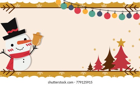 Christmas label vector. free space for  text. Snowman cartoon vector. Christmas card and price tag. sale tag.