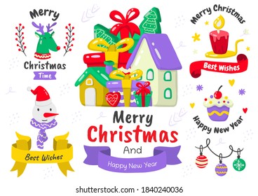 Weihnachtslabel Vectorlogo für Banner, Poster, Flyer