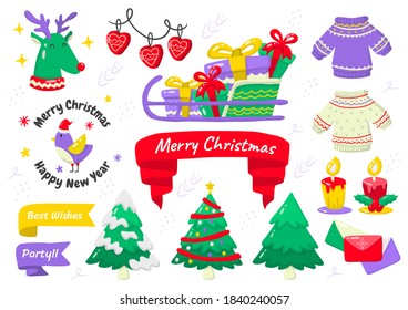 christmas label Vector Logo for banner, poster, flyer
