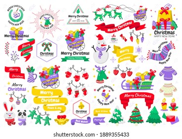 christmas label Vector Logo for banner, poster, flyer