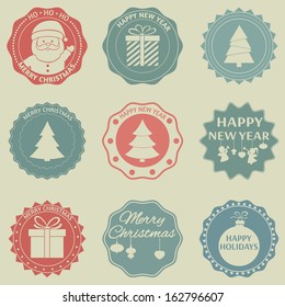 Christmas label. Vector set, EPS 8.