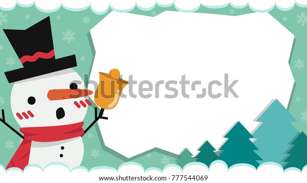 Christmas Label Vector Snowman Cartoon Vector Stock Vektorgrafik Lizenzfrei