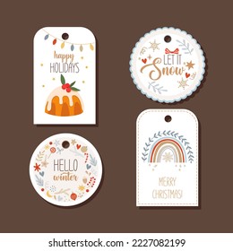 Christmas labels collection with cute design