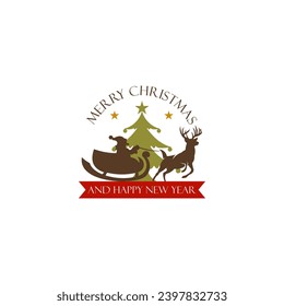 Christmas labels collection in flat design