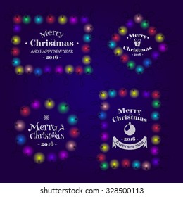 Christmas Labels collection. Vector illustration set