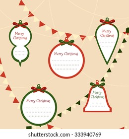 Christmas Labels with Copyspace Set. Vector Illustration