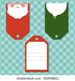 Christmas Labels with Copyspace Set. Vector Illustration