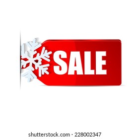 Christmas labels decorated with snowflake