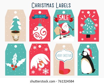 christmas labels and decoration 