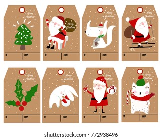 christmas labels and decoration vectors