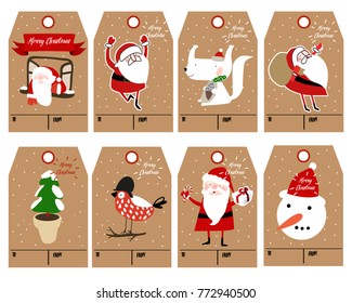 christmas labels and decoration vectors