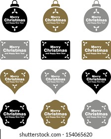 Christmas labels and decorations