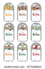 Christmas labels. Easy to edit vector files.