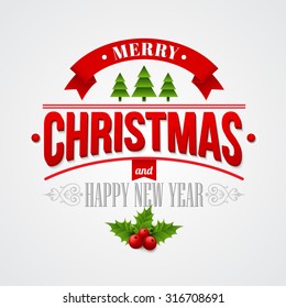 Christmas labels, emblems,  decorative elements. Vector illustration EPS 10