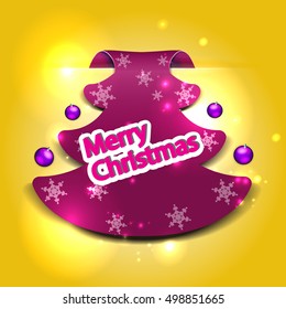 Christmas labels in the form of a pink Christmas tree