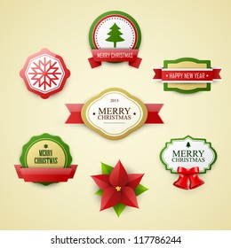 Christmas labels set