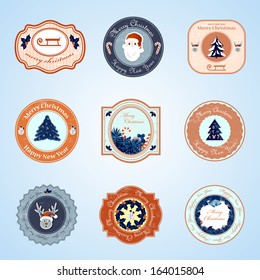 Christmas Labels Set - Isolated On Background - Vector Illustration, Graphic Design Editable For Your Design