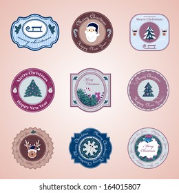 Christmas Labels Set - Isolated On Background - Vector Illustration, Graphic Design Editable For Your Design