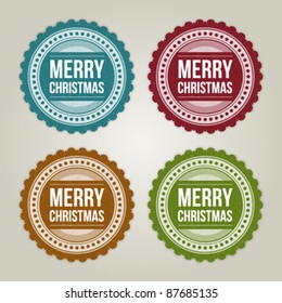 Christmas labels set vector illustration Eps 10.