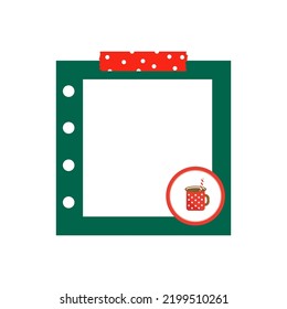 Christmas labels. Christmas Trendy minimalist planner. Scrapbooking. Vector graphics in flat style