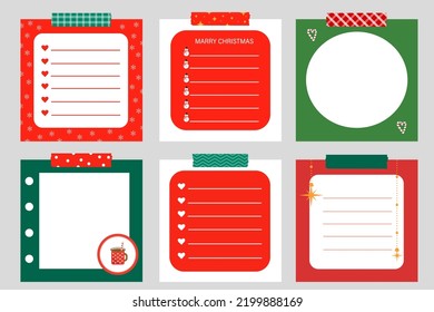 Christmas Labels. Christmas Trendy Minimalist Planner. Skabuking. Vector Illustration In Flat Style