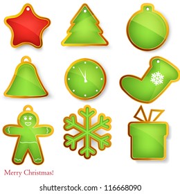 Christmas labels/badges. Vector set of christmas elements .