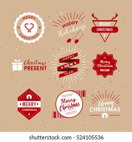 Christmas lables retro style.