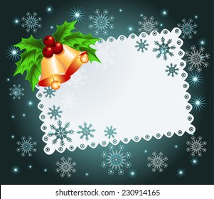 Christmas lace background with bells for image or text