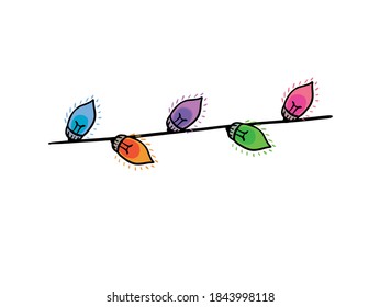 Christmas lamp Icon Set Collection. lamp Christmas decoration