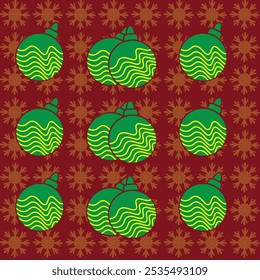 Navidades Patrón de lámpara de fondo verde