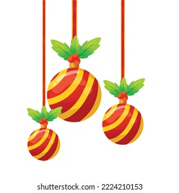 Christmas Lamp Vector Illustration Icon Colorful