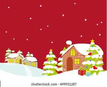 Home Christmas Eve Decorations Exterior View Stock Vector (Royalty Free ...