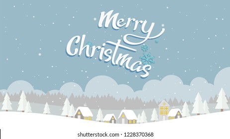 Christmas Landscape Background Stock Vector (Royalty Free) 1228370368 ...